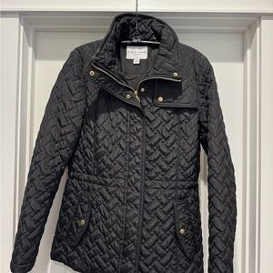 Cole Haan Black Quilted Jacket with Gold Accents